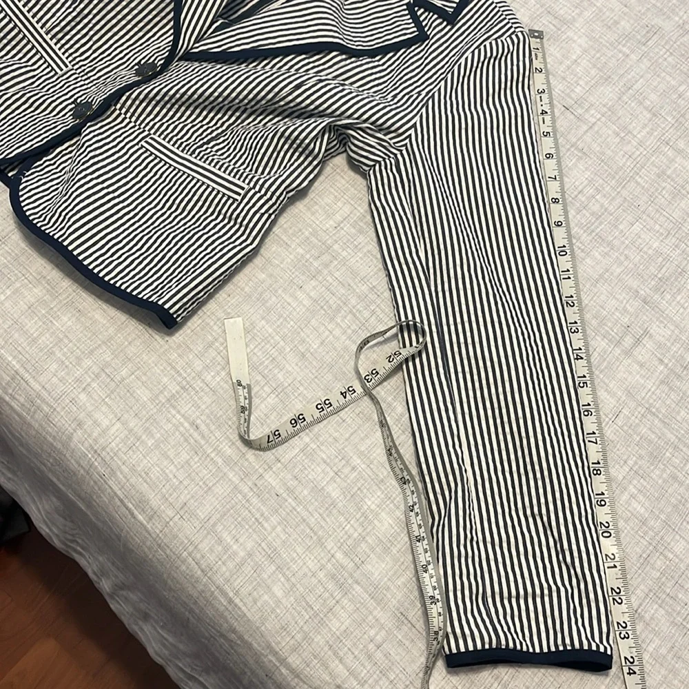Sandro seersucker navy white stripe blazer - Picture 13 of 13